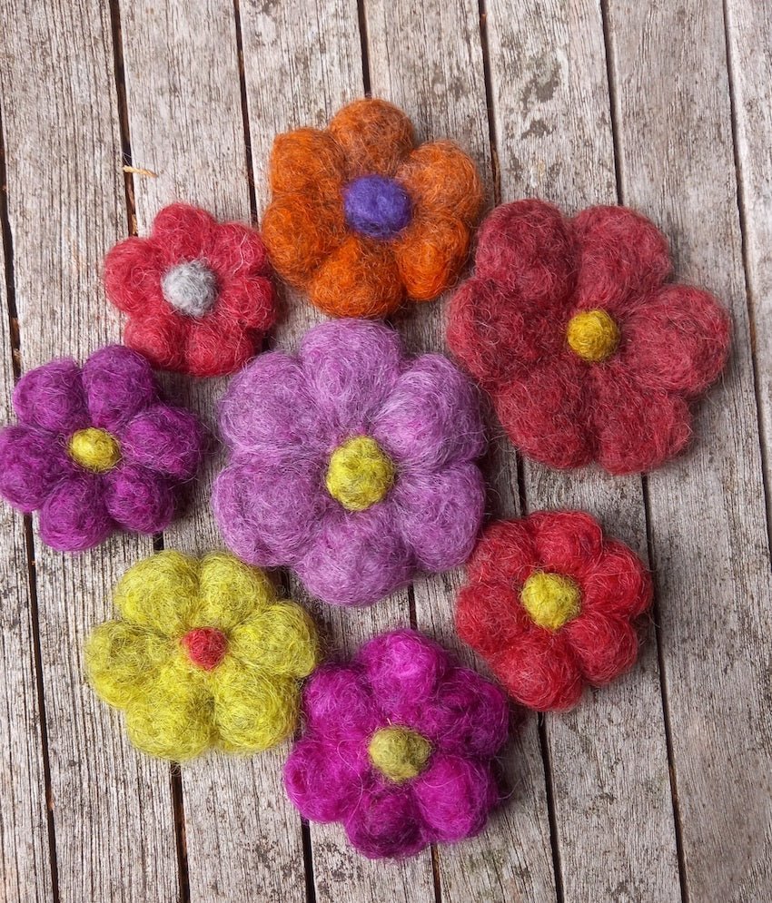 Making a needle felted flower video